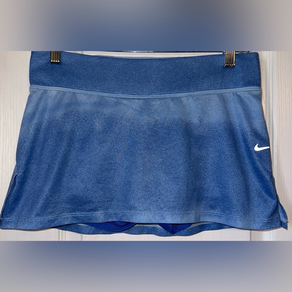 Nike Dri-FIT Blue Ombré Athletic Tennis Skirt Built-In Shorts Skort Size S